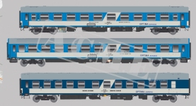 ACME 55345 - H0 - 3-tlg. Set Personenwagen Optima Express, OTP, Ep. V